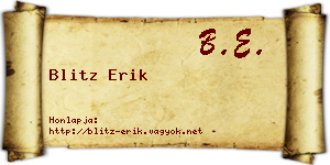 Blitz Erik névjegykártya